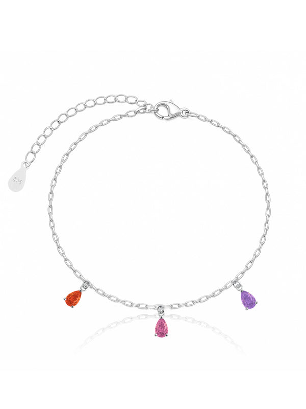 Pulseira de Gotinhas Coloridas - Prata 925