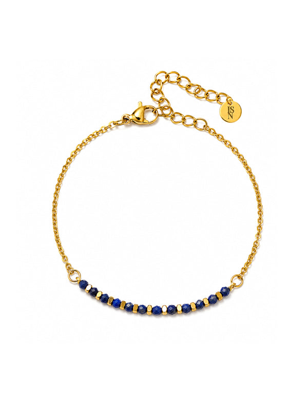 Pulseira Turmalina Indicolita - Dourada