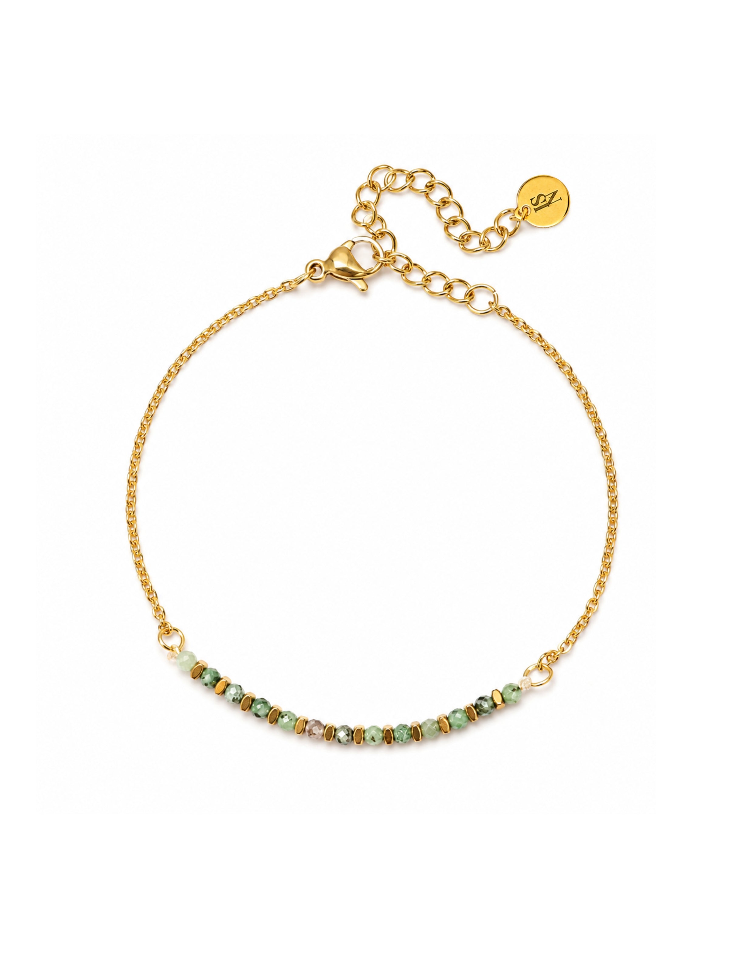 Pulseira Turmalina Bicolor - Dourada