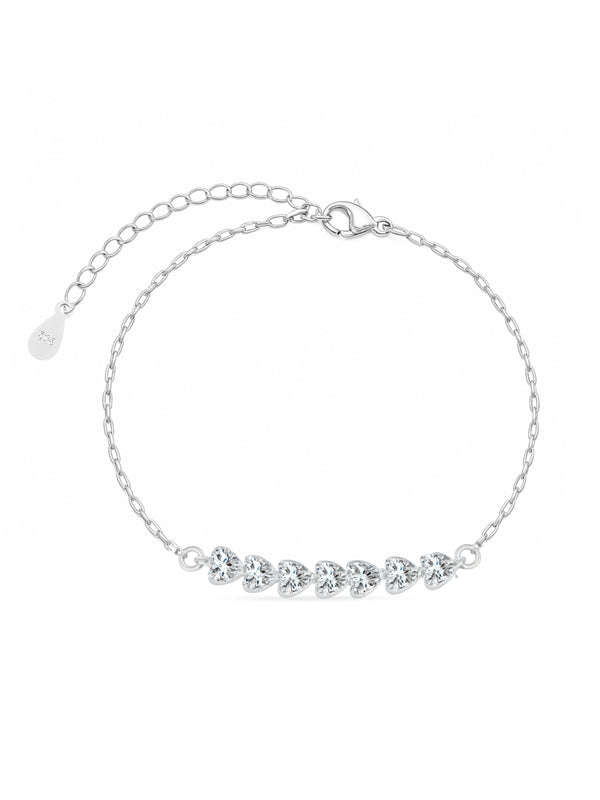 Pulseira Corações - Prata 925
