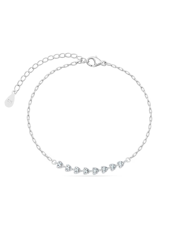 Pulseira Corações - Prata 925